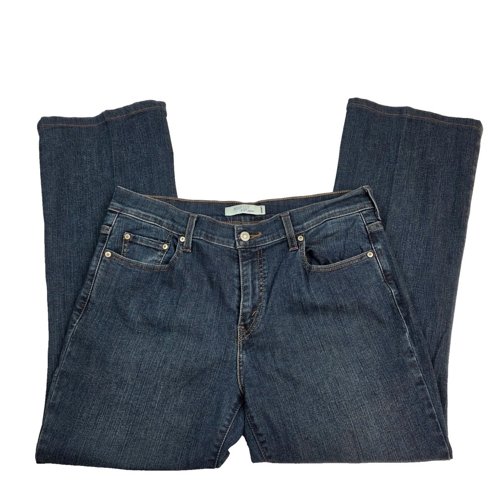 Levis 515 Jeans Sz 12 Short Womens Blue Pants Stretch Ladies Mid‎ Rise Bootcut - Picture 7 of 11